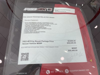 2026 Nissan Frontier PRO-4X w/R Package